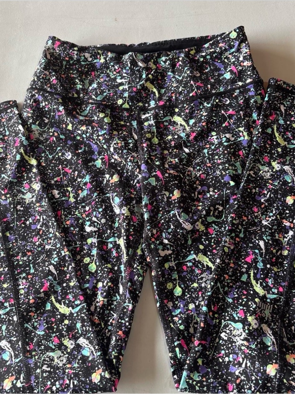 VSX Black Leggings with Neon Splatter Print